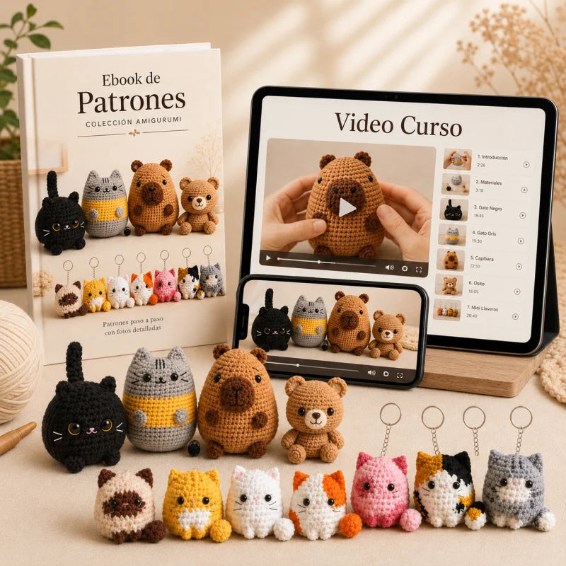 Presentación del curso digital de amigurumis: patrones PDF y videos